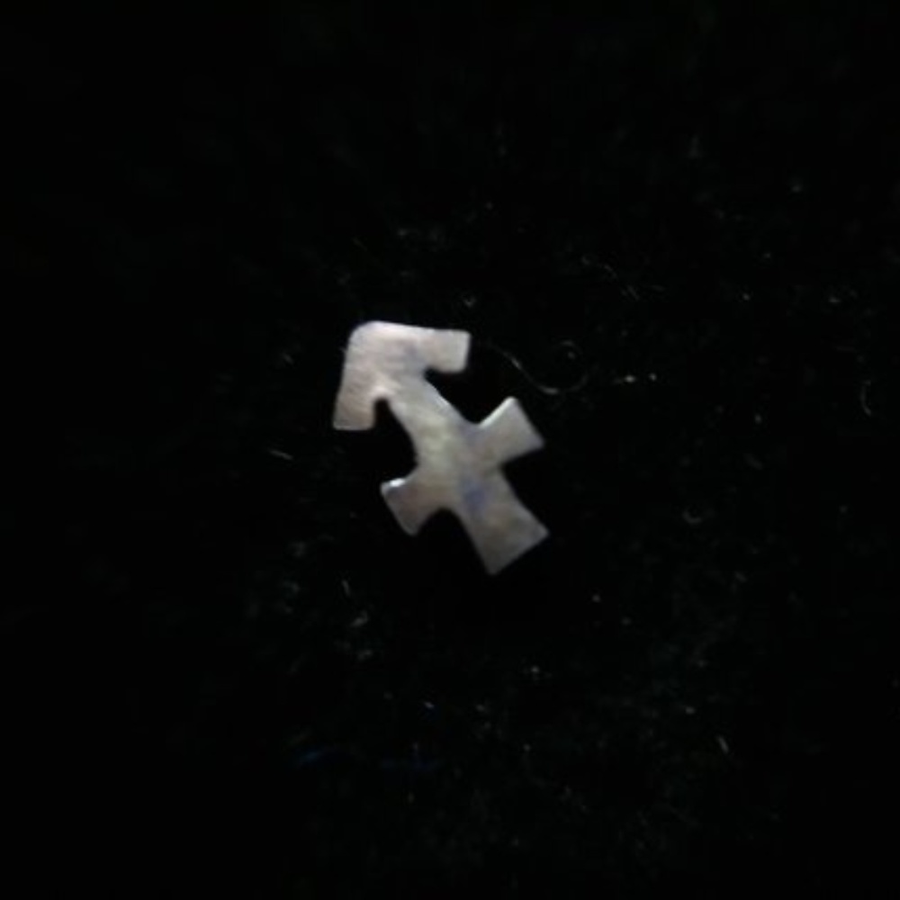 Vintage 1970s Zodiac Silver Sagittarius Earring